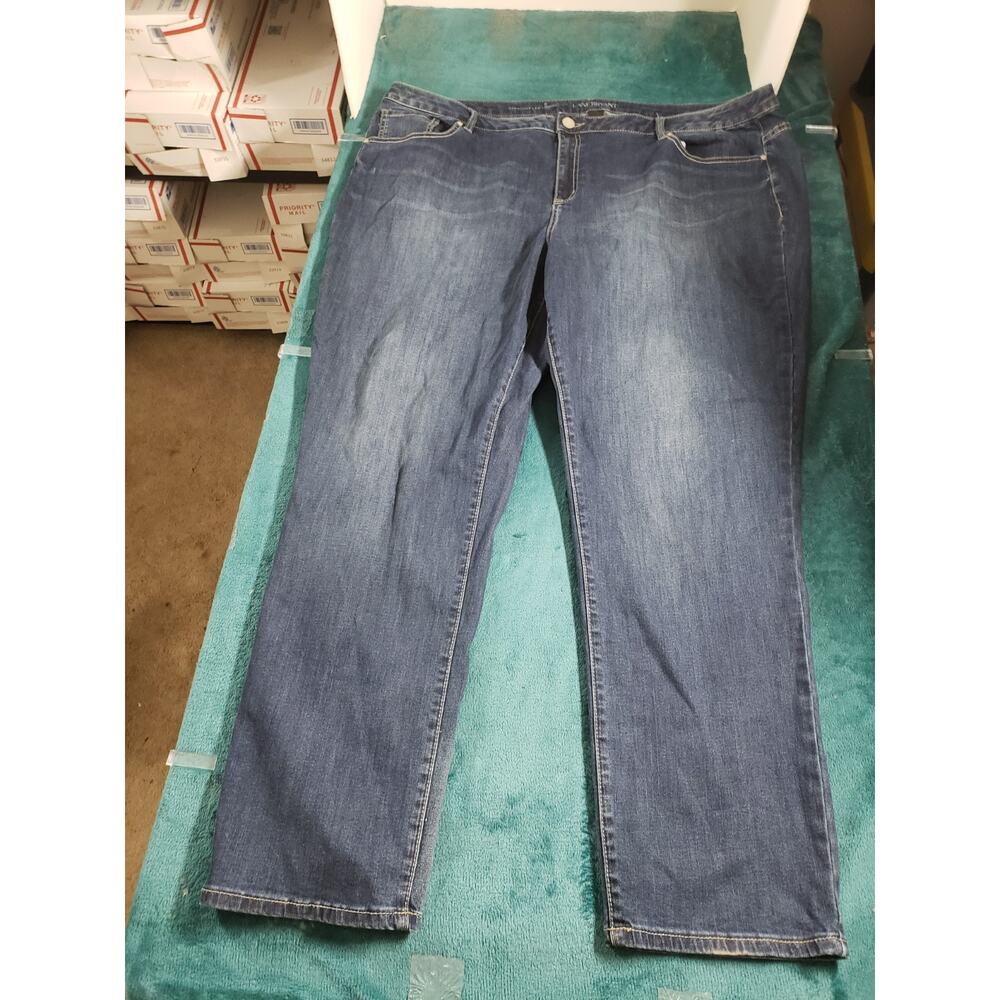 Lane Bryant Jeans Size 26 Women Blue Stretch Denim Ladies Mid Rise Straight - Picture 2 of 11